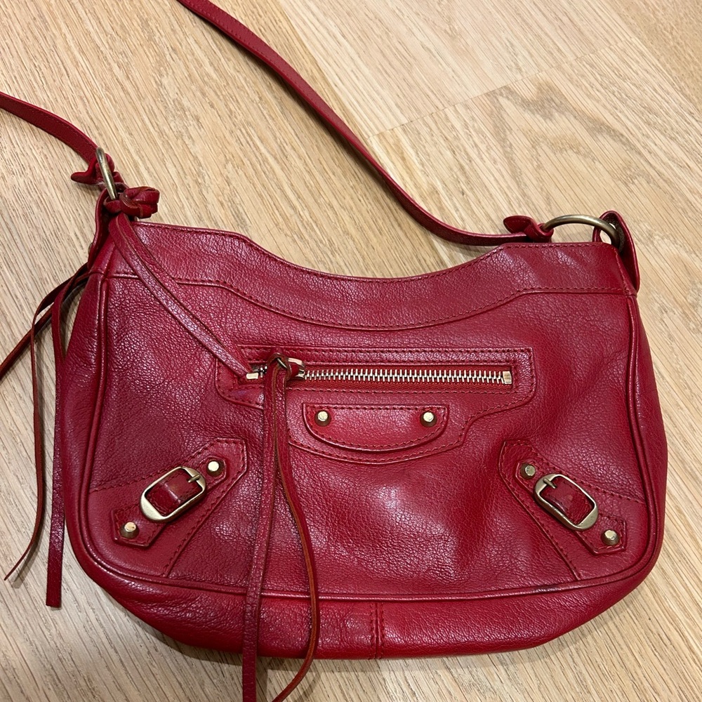 Balenciaga Signature Red Shoulder / Cross Body Bag